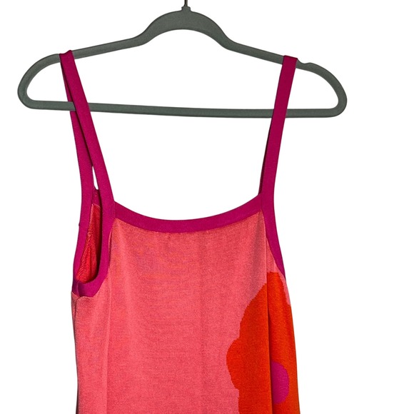 Free Assembly Women's XL Floral Print Knit Sleeveless Midi Tank Dress Pink - Picture 7 of 8